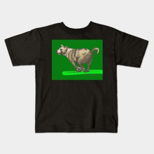 Bryan's Dog on Dark Green Background Kids T-Shirt